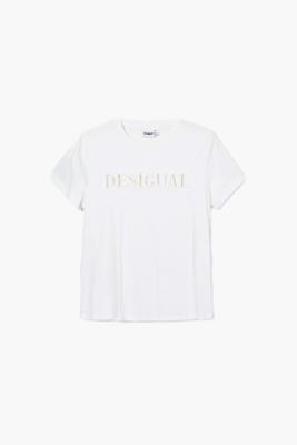 T-shirt met logo en studs - WHITE - L