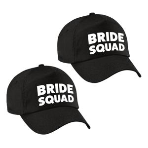 Vrijgezellenfeest baseballcap/petje - 6x - Bride Squad - zwart - dames