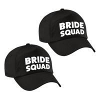 Vrijgezellenfeest baseballcap/petje - 6x - Bride Squad - zwart - dames