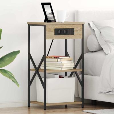 Nachtkastje 2 pcs Sonoma eiken 41 x 31 x 76 cm Bewerkt hout