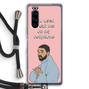 Hotline bling: Sony Xperia 5 Transparant Hoesje met koord
