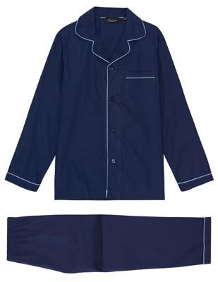 Bio Katoenen Herenpyjama Tokyo Ambassador 1867 Kleur Navy blauw Maat Extra Extra Large