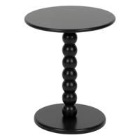Bijzettafeltje Bologna - zwart - D38x H46 cm - plantenpot verhoger/koffie salon tafel - MDF