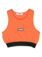 MSGM Kids haut crop à patch logo - Orange - thumbnail