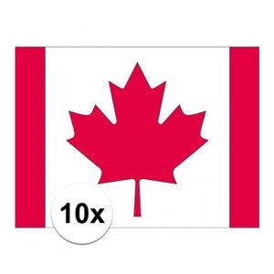 10x stuks Stickertjes van vlag van Canada   -