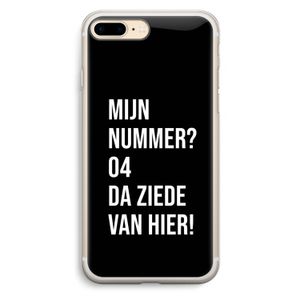 Da ziede van hier - Zwart: iPhone 7 Plus Transparant Hoesje