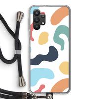Memphis Shapes Blue: Samsung Galaxy A32 5G Transparant Hoesje met koord