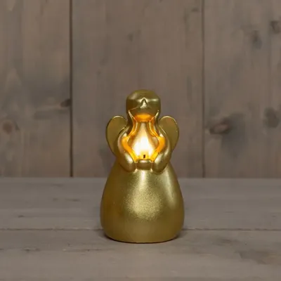 Anna&apos;s Collection LED kaars 3d flame engel 8.5x14.5cm goud 1 stuks