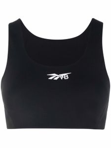 Reebok brassière de sport à logo imprimé - Noir