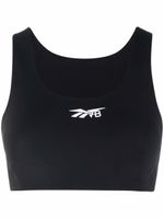 Reebok brassière de sport à logo imprimé - Noir