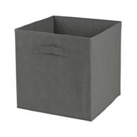 Opbergmand/kastmand Square Box - karton/kunststof - 29 liter - antraciet - 31 x 31 cm Opbergmand/kastmand Square Box - karton/kunststof - 29 liter - antraciet - 31 x 31 cm