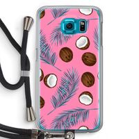 Kokosnoot roze: Samsung Galaxy S6 Transparant Hoesje met koord