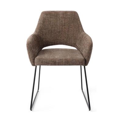 Jesper Home Yanai eetkamerstoel Checked Chestnut slide black