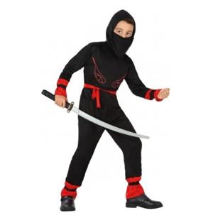 Atosa Ninja verkleedkleding kostuum - voor jongens - carnaval - zwart