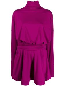 PINKO robe ceinturée à col montant - Violet