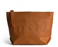 MUUD Laura Whisky - Handgemaakt leren make-up tas 15x22x 18cm