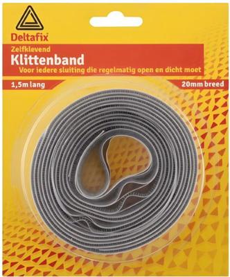Klittenband zelfkl 20mmx1,5m grijs - Deltafix