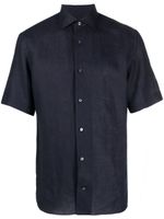 Zegna chemise boutonnée en lin - Bleu