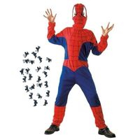 Carnavalskleding spinnenheld kostuum met spinnetjes maat S voor kids