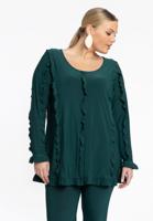 Yoek Tuniek flare met volants | Dark Green | Maat 46/48 Yoek Tuniek flare met volants | Dark Green | Maat 46/48