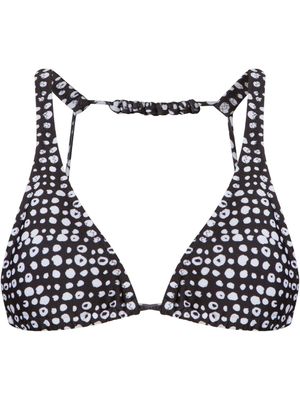 Amir Slama haut de bikini à imprimé graphique - Noir