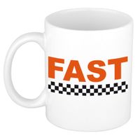 Fast met finish vlag mok / beker wit 300 ml