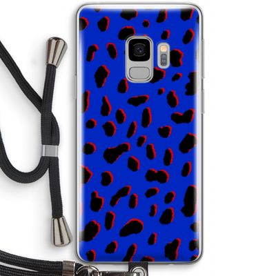 Blue Leopard: Samsung Galaxy S9 Transparant Hoesje met koord