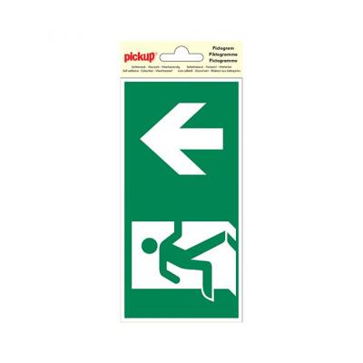 Sticker Nooduitgang rechtdoor - 100x200 mm.