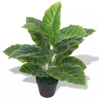 Kunst taro plant met pot 45 cm groen - thumbnail