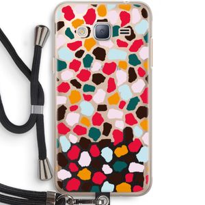 Colored Giraffe: Samsung Galaxy J3 (2016) Transparant Hoesje met koord
