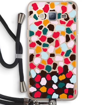 Colored Giraffe: Samsung Galaxy J3 (2016) Transparant Hoesje met koord