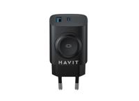 Havit UC132 EU - GaN 22 W dual-port lader met draadloze oplaadoptie, zwart