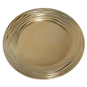 Ronde diner onderborden/kaarsenbord/plateau glimmend goud van 33 cm