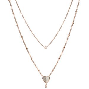 Fossil JF03648791 Ketting Vintage Glitz staal-glas rosekleurig 46-51 cm