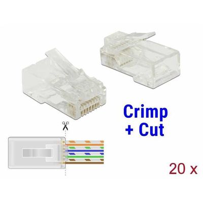 DeLOCK RJ45 Crimp+Cut Plug Cat.6 UTP stekker