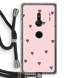 Hartjes: Sony Xperia XZ2 Transparant Hoesje met koord