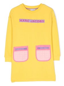 Marc Jacobs Kids robe en coton à patch logo - Jaune