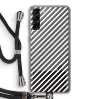 Strepen zwart-wit: Samsung Galaxy S21 Plus Transparant Hoesje met koord