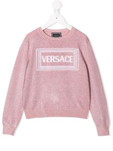 Versace Kids pull à logo brodé - Rose