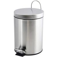 MSV kleine badkamer|toilet pedaalemmer - glans zilver - 5L - 20 x 27cm