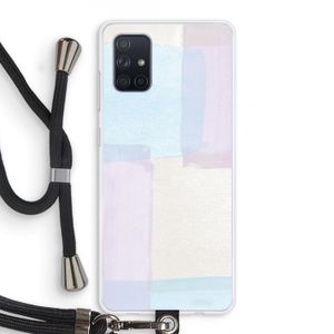Square pastel: Samsung Galaxy A71 Transparant Hoesje met koord