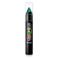 Paintglow Face paint stick - metallic groen - 3,5 gram - schmink/make-up stift/potlood   -