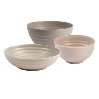 Plasticforte onbreekbaar servies kommetjes - beige - kunststof - 13 x 7 cm - 15 x 8 cm - 19 x 5 cm