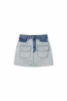 Mini-spijkerrok zakken - BLUE - XS