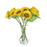 Kunstbloemen boeket Zonnebloem Helianthus - 10x - 42 cm - kunst zijdebloemen - thumbnail