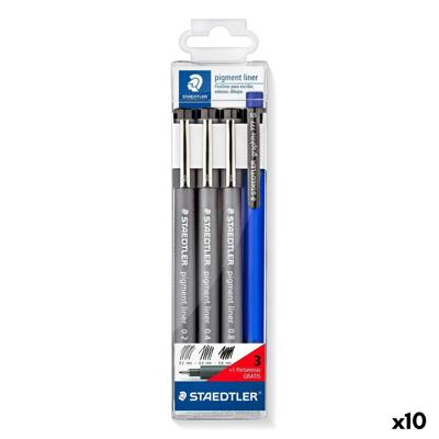 Set Viltstiften Staedtler Zwart (10 Stuks)
