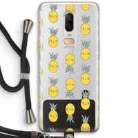 Ananas: OnePlus 6 Transparant Hoesje met koord