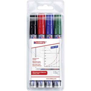 Edding 4-250-4 Whiteboardmarker Zwart, Blauw, Rood, Groen 1 set(s)