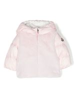 Moncler Enfant logo-patch panelled padded jacket - Rose