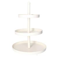 Etagere - wit - metaal - 3-laags -  30 x 55 cm - hapjes/high tea - serveerschaal - thumbnail